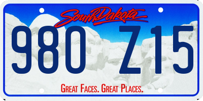 SD license plate 98OZ15