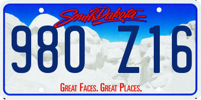 SD license plate 98OZ16