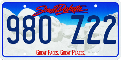 SD license plate 98OZ22