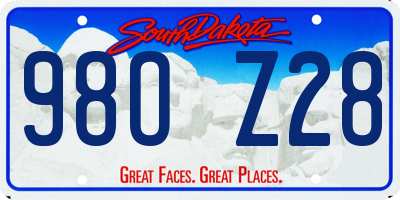 SD license plate 98OZ28