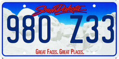 SD license plate 98OZ33