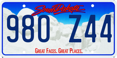 SD license plate 98OZ44