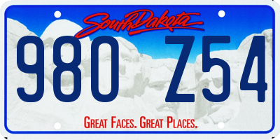 SD license plate 98OZ54
