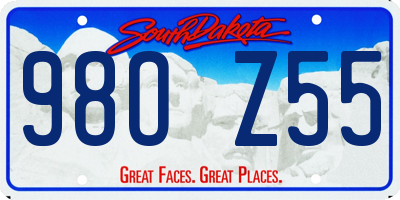 SD license plate 98OZ55