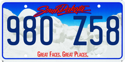 SD license plate 98OZ58