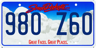 SD license plate 98OZ60