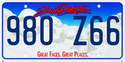 SD license plate 98OZ66