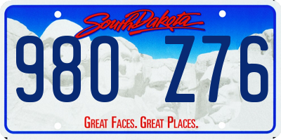 SD license plate 98OZ76