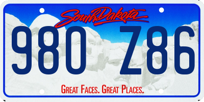 SD license plate 98OZ86