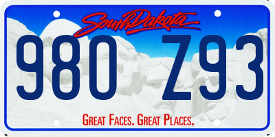 SD license plate 98OZ93