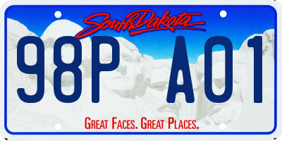 SD license plate 98PA01