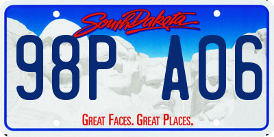 SD license plate 98PA06