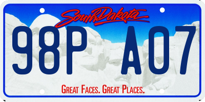 SD license plate 98PA07