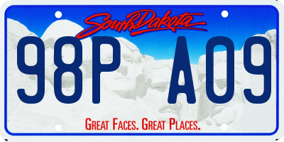SD license plate 98PA09