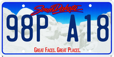 SD license plate 98PA18