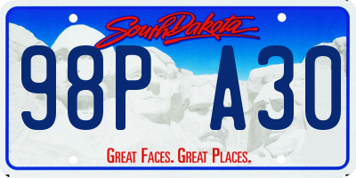 SD license plate 98PA30