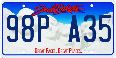 SD license plate 98PA35