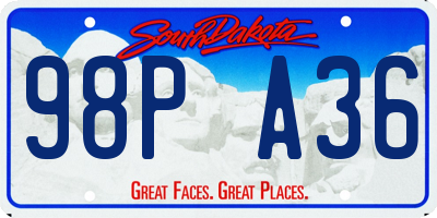 SD license plate 98PA36