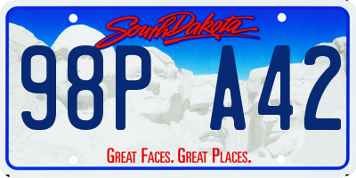 SD license plate 98PA42