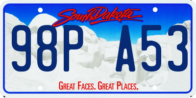 SD license plate 98PA53