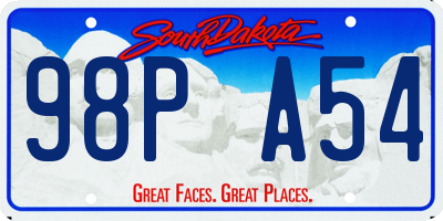 SD license plate 98PA54