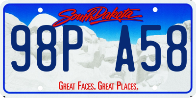 SD license plate 98PA58