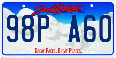 SD license plate 98PA60