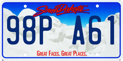 SD license plate 98PA61