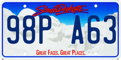 SD license plate 98PA63