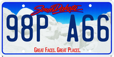 SD license plate 98PA66