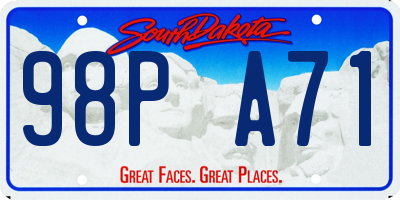 SD license plate 98PA71