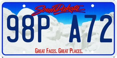 SD license plate 98PA72
