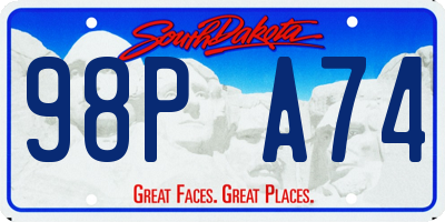 SD license plate 98PA74
