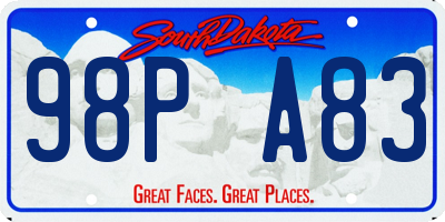 SD license plate 98PA83