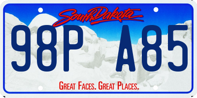 SD license plate 98PA85