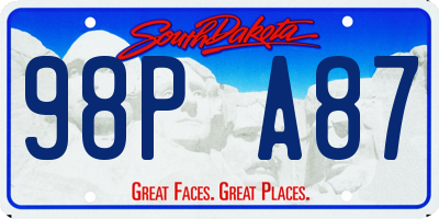 SD license plate 98PA87