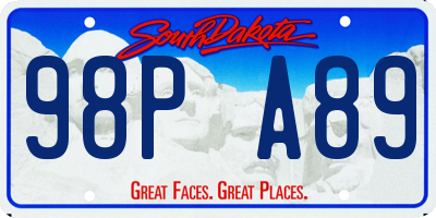 SD license plate 98PA89