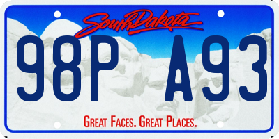 SD license plate 98PA93