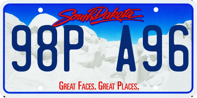 SD license plate 98PA96