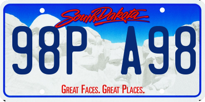SD license plate 98PA98