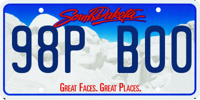 SD license plate 98PB00