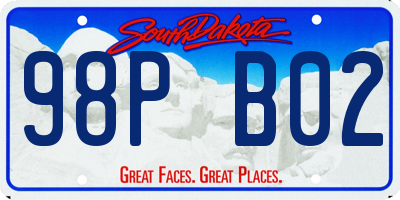 SD license plate 98PB02