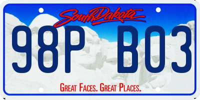 SD license plate 98PB03