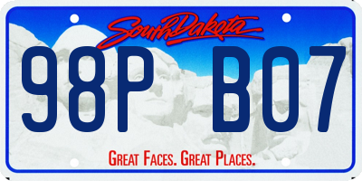 SD license plate 98PB07