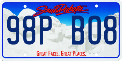 SD license plate 98PB08