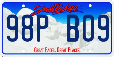 SD license plate 98PB09