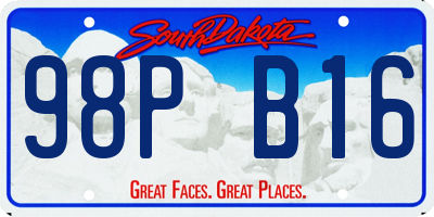 SD license plate 98PB16