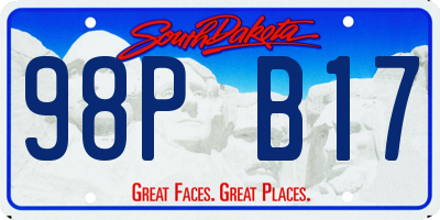 SD license plate 98PB17