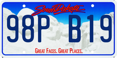 SD license plate 98PB19