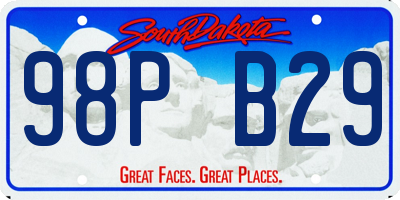 SD license plate 98PB29